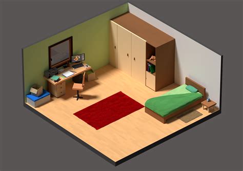 Isometric Bedroom Risometric