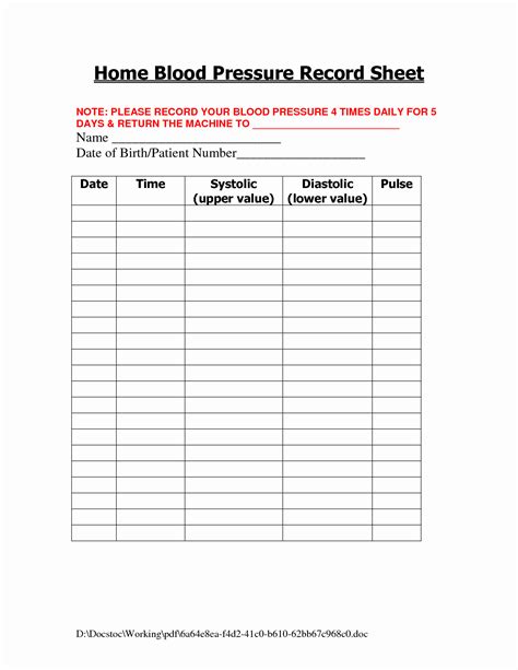 2019 Blood Pressure Log Chart Fillable Printable Pdf Forms Free Images