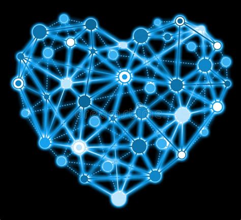 Blue Heart Connected Points Isolated Stock Illustration Illustration