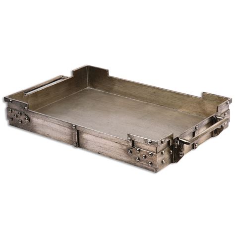 19918 Tray For Counter Top Made Of Hand Forged Metal And Features A