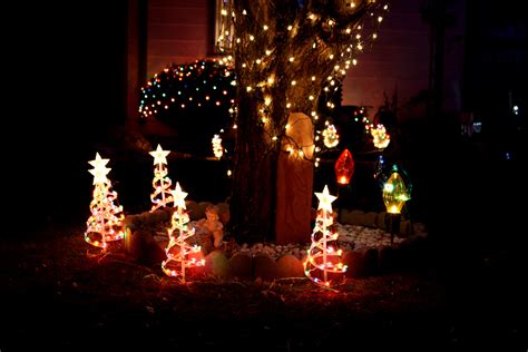 Lighted Christmas Yard Decorations Picture Free Photograph Photos