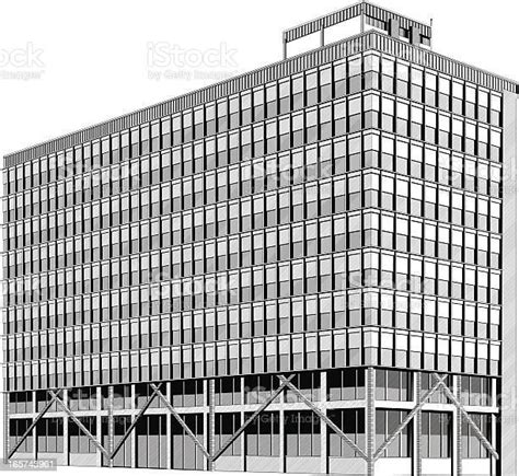 Facade Of An Office Building Stock Illustration Download Image Now
