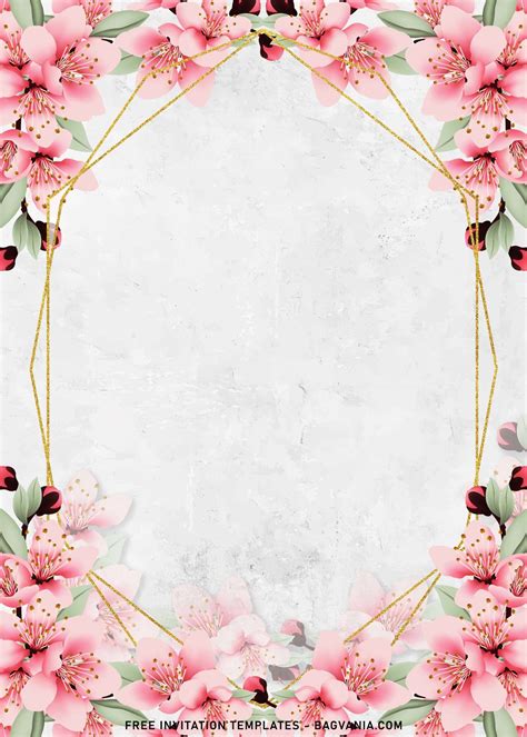 A Pink Flower Frame With Leaves And Flowers