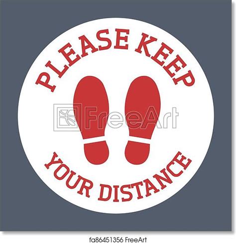 Free Art Print Of Please Keep Your Distance Floor Sticker Please Keep