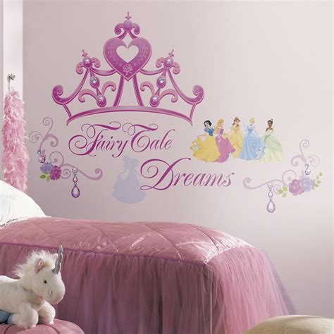 Disney Princess Crown Peel And Stick Wall Stickers Pink Disney Princess