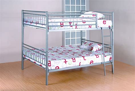Grey Full Over Full Metal Bunk Bed Kids Bunk Beds