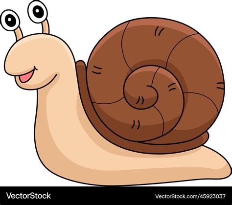 Spring Snail Cartoon Colored Clipart Royalty Free Vector