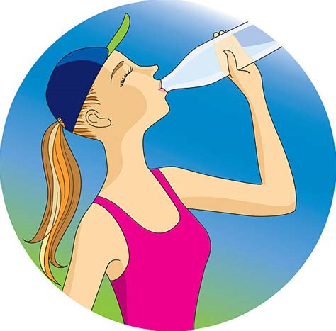 Royalty Free Woman Drinking Water Clip Art Vector Images
