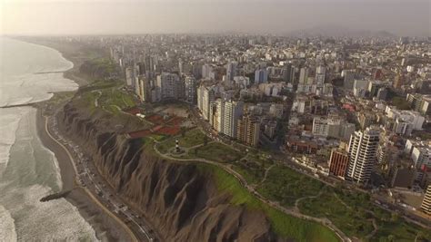 Miraflores Lima Peru Paraglides And The City Royalty Free Video