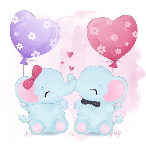 Cute Elephant Watercolor Vector Design Images Cute Elephant In