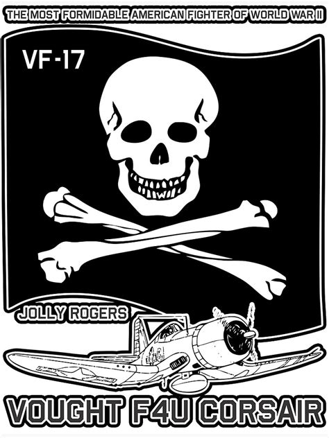 Usn Vf 17 Fighter Squadron Jolly Rogers Vought F4u Corsair Poster