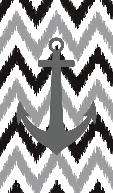 An Anchor On A Chevron Zigzag Background