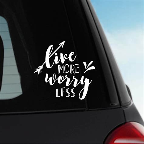 Car Decal - Live More Worry Less - Car Decal - Decal - Vinyl Decal - Family Decal - Vinyl - Life 