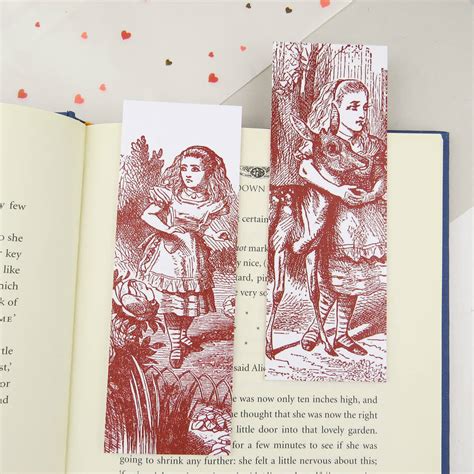 alice in wonderland bookmark set by literary emporium