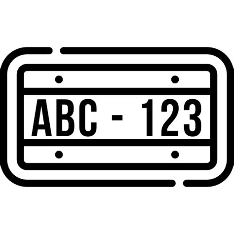 License Plate Free Transportation Icons