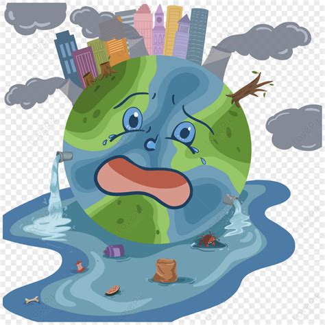 Gambar Clip Art Kerusakan Lingkungan Polusi Bumi Sampah Gas Buang Png