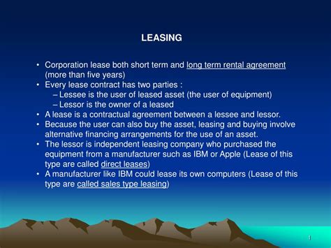 Ppt Leasing Powerpoint Presentation Free Download Id3508315