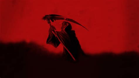 Grim Reaper With Red Background Hd Red Aesthetic Wallpapers Hd