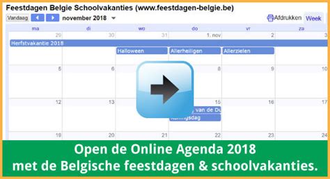 Jaarkalender Feestdagen Belgie 2023 2024 Schoolvakanties
