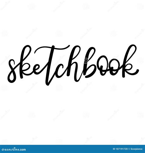 Sketchbook Lettering Isolated On White Hand Written Vector Type Stock