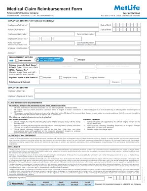 Common complaints highlight a poor claims process, claims not being approved, large. metlife alico reimbursement claim form - Fill Out, Print ...