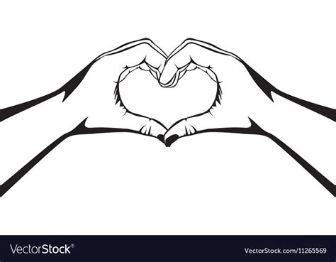 Hands Making Heart Gesture Image Royalty Free Vector Image