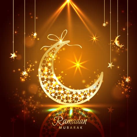 Ramadan Kareem Celebration Grußkarte Mit Monden Verziert Und Sterne