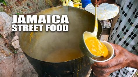 Jamaica Street Food Holland Bamboo And Spur Tree Hill Curry Goat And Roti Ital Soup Youtube