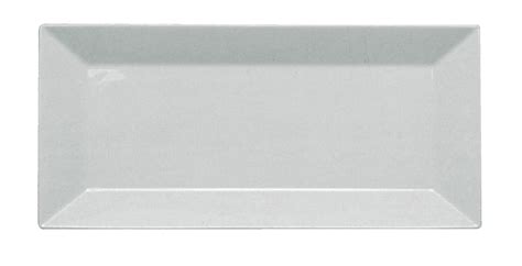 E54288 Assiette Plate Rectangulaire Blanc Porcelaine 33x18 Cm