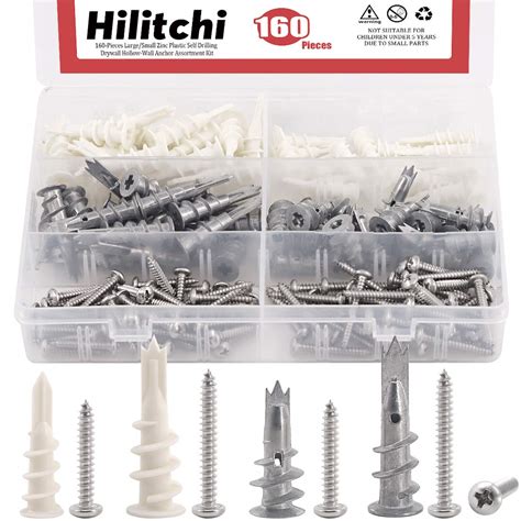 Hilitchi 160-Pieces Large Small Zinc Now on sale Drilling Plastic Self ...