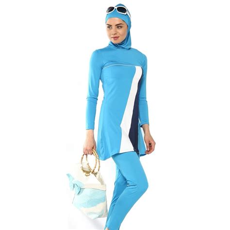 modest islamic swimsuit swimwear burkini muslim beachwear full cover costume 3 piece hijab