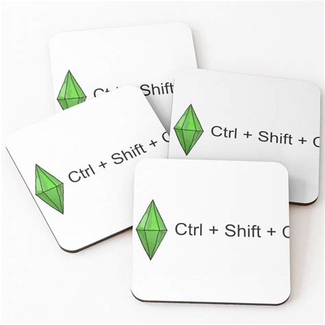 Sims 4 Cheat Ctrl Shift C Coasters Set Of 4 By Hollie Burton In