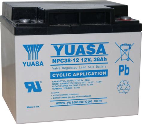Yuasa NPC38-12 VRLA/AGM Battery - Yuasa/Yucel Batteries