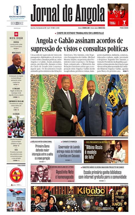 Jornal De Angola Sexta 23 De Dezembro De 2022