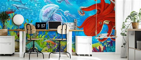 Colourful Coral Reef Wall Mural Wallsauce Us