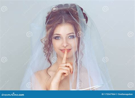 Bride Shh Woman Wide Eyed Asking For Silence Secrecy With Finger On
