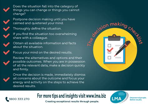 The Decision Making Checklist Lma