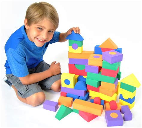 Ewonderworld 70 Piece Building Block Set Non Toxic Extra Thick Foam Toy Blocks Stacking
