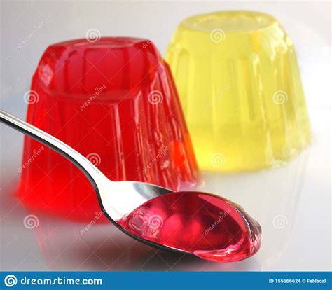 Spoon Full Of Sweet Jelly Pudding Stock Photo Image Of Gelatin Mould