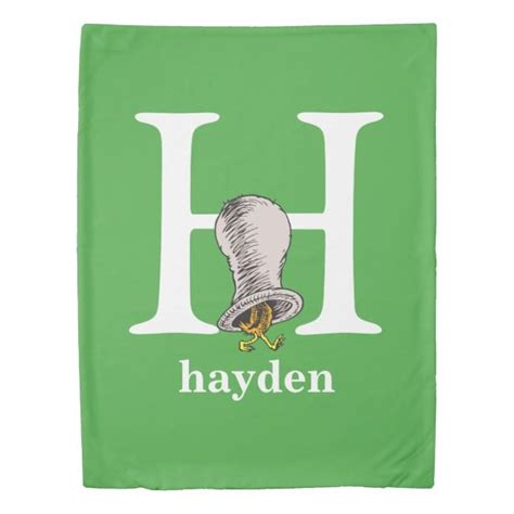 Dr Seusss Abc Letter H White Add Your Name Duvet Cover Zazzle