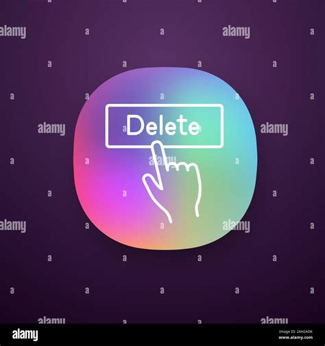 Delete Button Click App Icon Uiux User Interface Del Hand Pressing