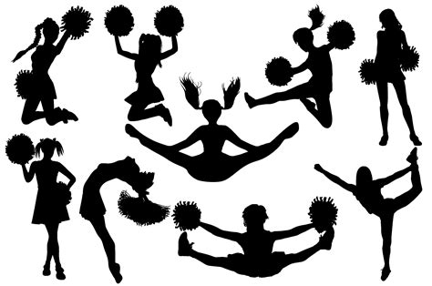 Cheerleader Silhouettes Ai Eps Png By Me And Ameliè Thehungryjpeg