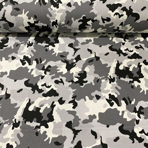 Grey Camouflage Fabric Gray Camo Cotton Fabrics Waterproof Etsy