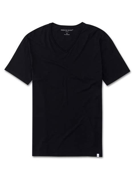 This season, our monte carlo collection is developed in italy's finest cotton yarn by filo di scozia. Men's Luxury Pima Cotton V-Neck T-Shirt Black | Derek Rose