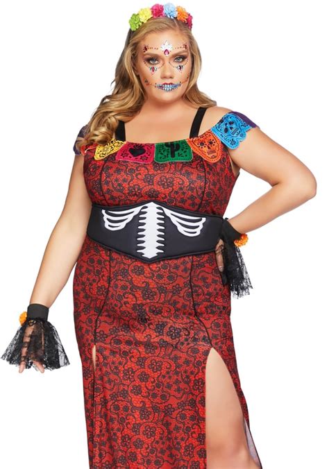 Women S Plus Size Deluxe Day Of The Dead Beauty Costume