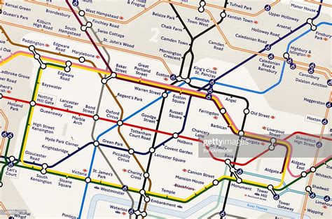 London Underground Map Subway Metro Station High Res Stock Photo