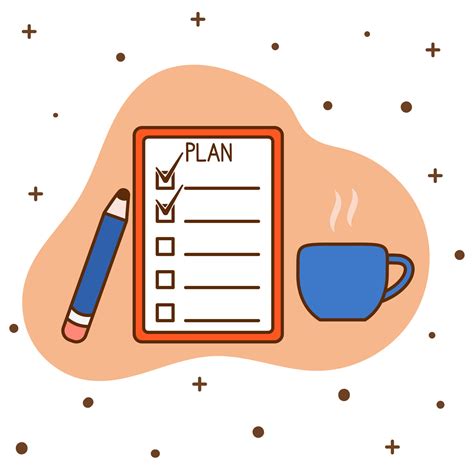 Plan List In Cartoon Style The Concept Of Planning And Successful