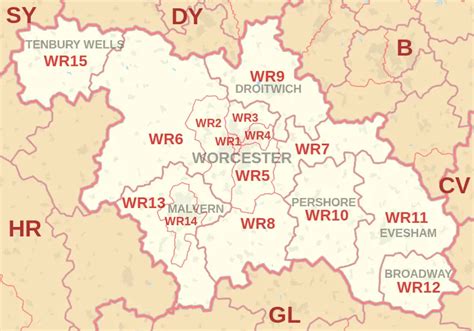 Worcester Postcode Information List Of Postal Codes Uk