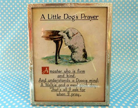A Little Dogs Prayer Small Picture In Original Frame 1950s By Hannahs