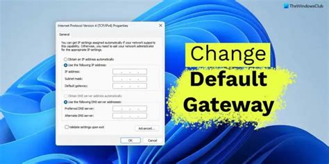 How To Change Default Gateway In Windows 1110